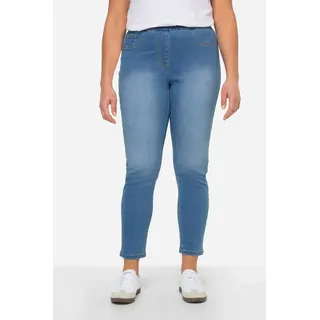 Angel Of Style by Happy Size Angel of Style Damen große Größen Übergrößen Plus Size Jeggings Jule, Slim Fit, Washeffekte, Elastikbund hellblau 104 831941171-104 - 42W / 34L