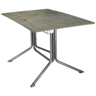 MFG Profi klappbarer Outdoor-Tisch 338610, Stahl, 120 x 80 x 71 cm, HPL-Tischplatte, Beton-Hell