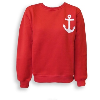 Sonia Originelli T-Shirt Sweatshirt "Meerweh" Anker Maritim Druck Damen Unifarben Pullover rot L