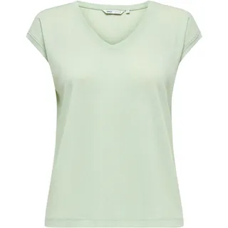 Only Onlsilvery S/S V Neck Lurex Top JRS Noos Grün S