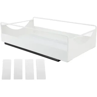 Schieberegal Aus Kohlenstoffstahl, Geräuschlose Ablageflächen Für Bad Oder Ankleidezimmer, Weiß, Maße 227 X 401 X 85 Mm