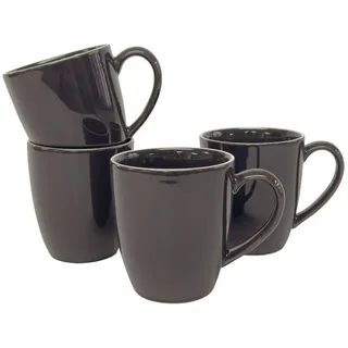 Novel Kaffeebecherset Bastia mocha, Mokka, Keramik, 4-teilig, 360 ml, Lfgb, Kaffee & Tee, Tassen, Kaffeetassen-Sets