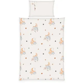 Herding Klaus Hering 2685390063 - babybest® Bettwäsche, Moon and Stars, Made in Green, 40x60+100x135 cm