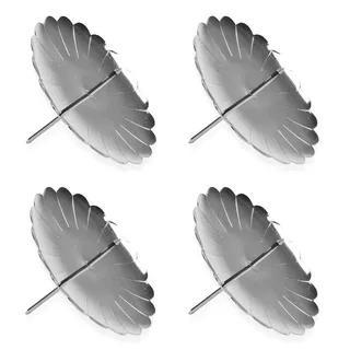 Riffelmacher & Weinberger Riffelmacher - Adventskerzenhalter silber, Durchmesser 7,5 cm, 4 Stück im Beutel, Adventskranz, Weihnachten, Dekoration, Stecker, Gesteck