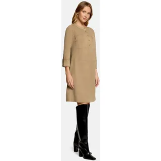 Cartoon Druckkleid Damen mit Taschen Ocker 38