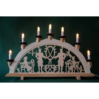 Schwibbogen Lichterbogen Leuchter Bergleute traditionelles Motiv 7flammig Weihnachten Advent Geschenk Dekoration (10489)