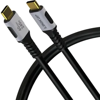 LINKUP - Flüssigsilikon USB 4.0 240W 40Gbps Type-C Thunderbolt 4 Kabel [1m] 8K@60Hz Schnellladung Weiches Ledergefühl Schmutzresistent Reisefreundlich - für iPhone 15/16 Pro/Max MacBook Pro Galaxy S23