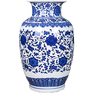 RTYHN Traditionelles Blau und Weiß Porzellanvase,Handbemalte Porzellan-Vase,Blumenvase für Heimdekoration,China Ming-Stil