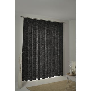 Vorhang ADAM "Scribble" Gardinen Gr. 175 cm, Kräuselband, 145 cm, schwarz-weiß (schwarz, naturweiß) Kräuselband nachhaltig aus Bio-Baumwolle
