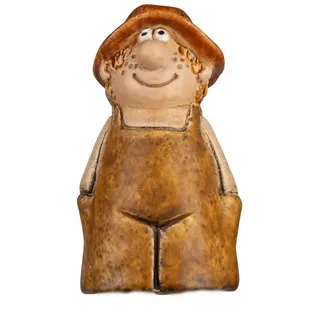 Kaufhaus le petit Dekofigur Gartenstecker Zaunhocker Mann Opa Garten Deko Skulptur Figur Objekt, Dekofigur Zaunsitzer Dekoskulptur Dekoobjekt aus Keramik