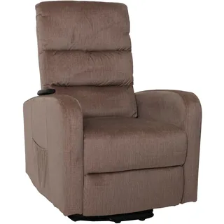 MCW Fernsehsessel MCW-K62 Chenille 80 x 100 x 90 cm Braun elektrisch mit Liegefunktion