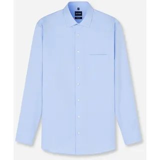 OLYMP Langarmhemd Luxor Cover Shirt höchste Blickdichte, bügelfrei, Businesshemd, Comfort fit blau 39