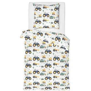 Kinderbettwäsche Traktor& Bagger Multicolor ca.135x200cm