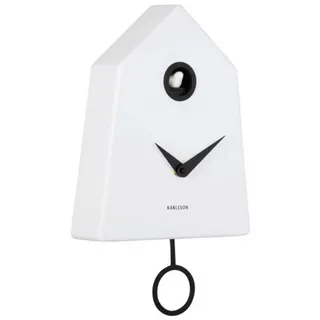 Karlsson Uhr Kuckucksuhr Wall Clock Grafico Cuckoo Weiß
