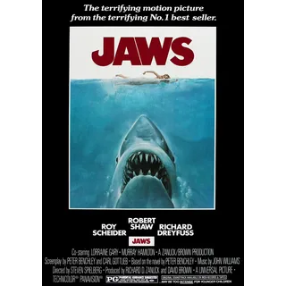 Tainsi Jaws 1975 Vintage Retro Movie Poster Filmposter Frameless Gift 11 x 17 Zoll (28 cm x 43 cm)*IT-00037