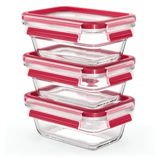 Emsa Clip & Close rechteckig transparent 0,45 l 3-teiliges Set