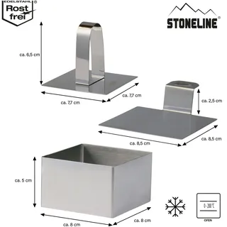 STONELINE Dessertringe Speiseringe Set eckig