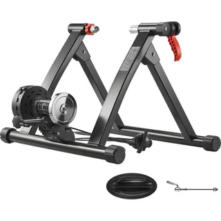 Vevor Fahrrad Rollentrainer Fahrradtrainer für 660,4-736,6 mm / 700C-Räder, 6-stufiger Widerstand, faltbarer magnetischer Radtrainer Heimtrainer mit Schnellspanner & Vorderradunterlage Schwarz