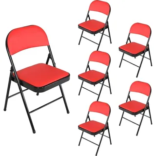 Hti-Living HTI-Living, Stühle, Klappstühle 6er Set Wedigo Rot