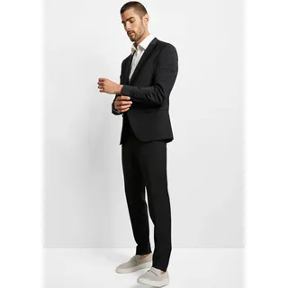 Cinque Anzug "CICASTELLO", Herren, Gr. 56, N-Gr, schwarz, Web, Obermaterial: 53% Polyester, 43% Schurwolle, 4% Elasthan, unifarben, Basic, Anzüge, mit Powerstretch