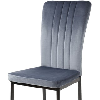 Albatros Esszimmerstühle mit Samt-Bezug 4er Set MODENA, Grau - Stilvolles Vintage Design, Eleganter Polsterstuhl am Esstisch - Küchenstuhl oder Stuhl