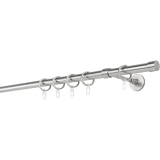 MYDECO Vorhangstange Cap 1-läufig Ø 20 mm 260 cm Silber