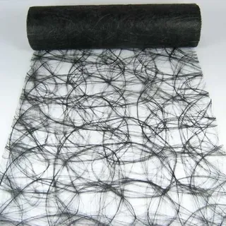 N/A 1m Sizoweb® Original Tischband Tischläufer Tischdeko Faserseide 30cm, Farbe:schwarz