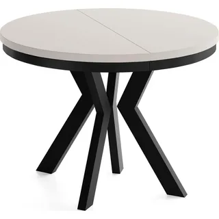 WFL GROUP Runder Esstisch 100 x 77 x 100 cm beige