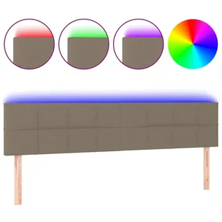 vidaXL LED Kopfteil Taupe 180x5x78/88 cm Stoff