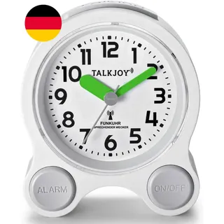 Sprechender Funkwecker, Lauter Wecker, Zeitansage Auf Deutsch, Datum & 5 Weckzei