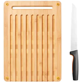 Fiskars Bambus Schneidebrett-Set 2-tlg. 1057551 105 x 25 cm Braun