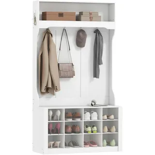 Pangivo Garderobe, Weiß, Holzwerkstoff, 100x172.2x35 cm, Garderobe, Garderoben-Set & Garderoben-Serien, Garderoben-Sets