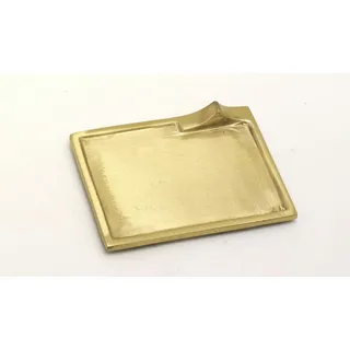 Kerzenteller, Dekoteller rechteckig Messing Gold matt satiniert (Innen 9 x 6 cm)