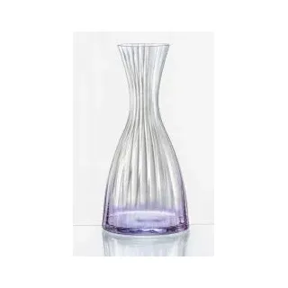 Bohemia Karaffe Kristall, Krug Cristall, Model Kate Optic, rot, gelb, grün, blau, violett oder pink, 1200 ml (Karaffe Lila)