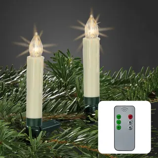 LED Kerzen Weihnachtsbaum kabellos 10 Stk. Schmuck Christbaum Batterie warmweiß