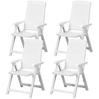 PROGARDEN Tampa Klappsessel 61 x 60 x 109 cm weiß 4 St.
