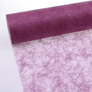 Sizoflor Tischband beere 25 Meter Rolle in erika inkl. 100 Deko Sterne in Silber Gratis (30cm Breite, Erika)