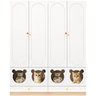 Flieks Kinder-Kleiderschrank, Mehrfarbig, Holz, 50x200x80 cm, Babymöbel, Babykleiderschrank