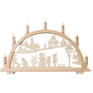 SAICO Lichterbogen Winterfreuden 7-flammig elektrisch beleuchtet 66 x 40,5 x 6 cm