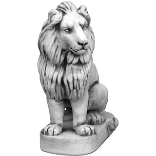 gartendekoparadies.de Löwen Statuen Steinfiguren H. 95 cm, je 230 kg, Grau, Frostsicher aus Steinguss für Außenbereich (Löwe Links)