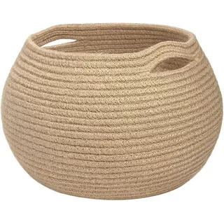 Aufbewahrungskorb Aus Weide Fürs Wohnzimmer, Kleiner Runder Korb Aus Jute Für Spielzeug, Handtücher, Schlafzimmer, Kinderzimmerdekoration, Zimmerpflanzenkorb.