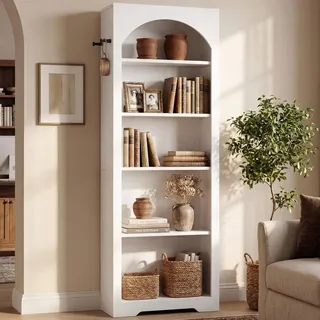 ironck Bücherregal 180 cm 5 Ebenen Weiß