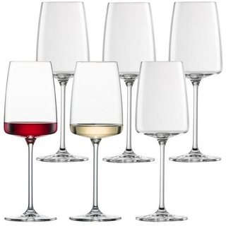 Zwiesel Glas Weinglas Vivid Senses Weingläser 363 ml 6er Set, Glas weiß