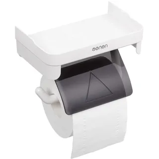 Toilettenpapierhalter ohne Bohren mit Ablage, selbstklebender Toilettenpapierhalter, schlagfestes, nicht verformbares ABS-Material, Toilettenpapierhalter, Wandmontage für Küche und Badezimmer