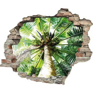 queence Wandtattoo Palme (1 St), Wandsticker, Wandbild, selbstklebend, 3D, Wanddurchbruch grün