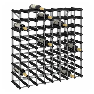 vidaXL Weinregal 72 Flaschen 22,5 x 81 x 22,5 cm Schwarz
