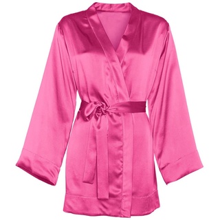 Sitheim-Europe Damenbademantel Satin-Bademantel in viele Farbe, Satin, Gürtel, Wunderbar weich, Einheitsgröße rosa