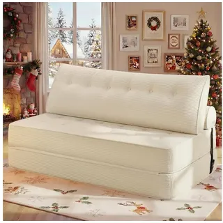 LuxusKollektion Schlafsofa Schlafsofa Sofa Bett Schlafsessel Sitzsack 150 x 80 cm Beige beige