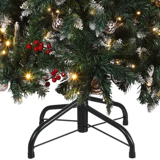 Housoutil Weihnachtsbaumständer, Metall Christbaumständer 35cm Mit Gummifüße Schrauben Für Weihnachtsbaum (1,9 cm Rohrdurchmesser)