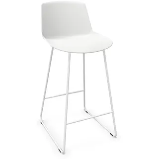 Barhocker A-Nooma mit Kufengestell Weiss | Kunststoff | FSC | ungepolstert | Toro | ergonomisch |  mit Rückenlehne